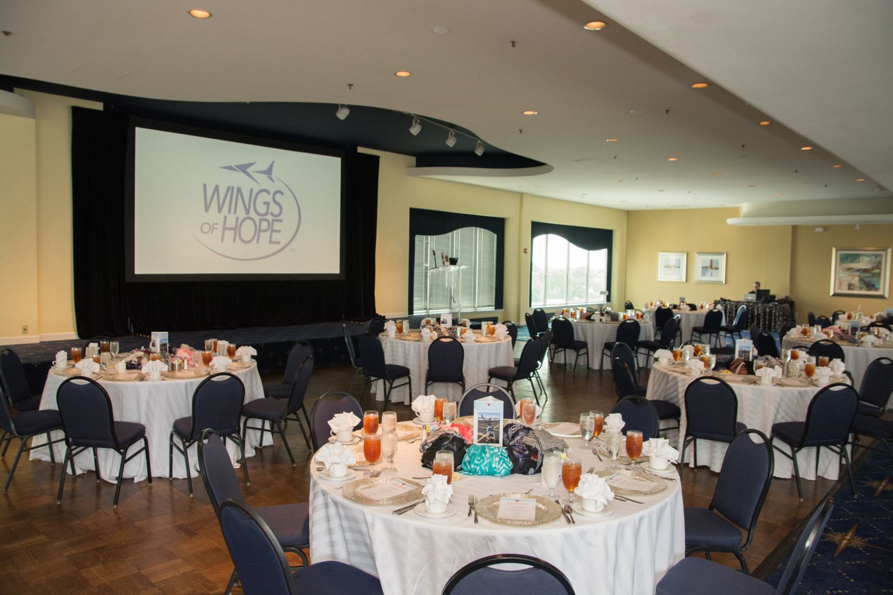 Room set up of the Wings of Hope Ladies Luncheon